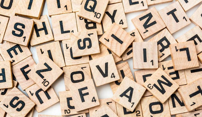 Tessere del boardgame Scrabble