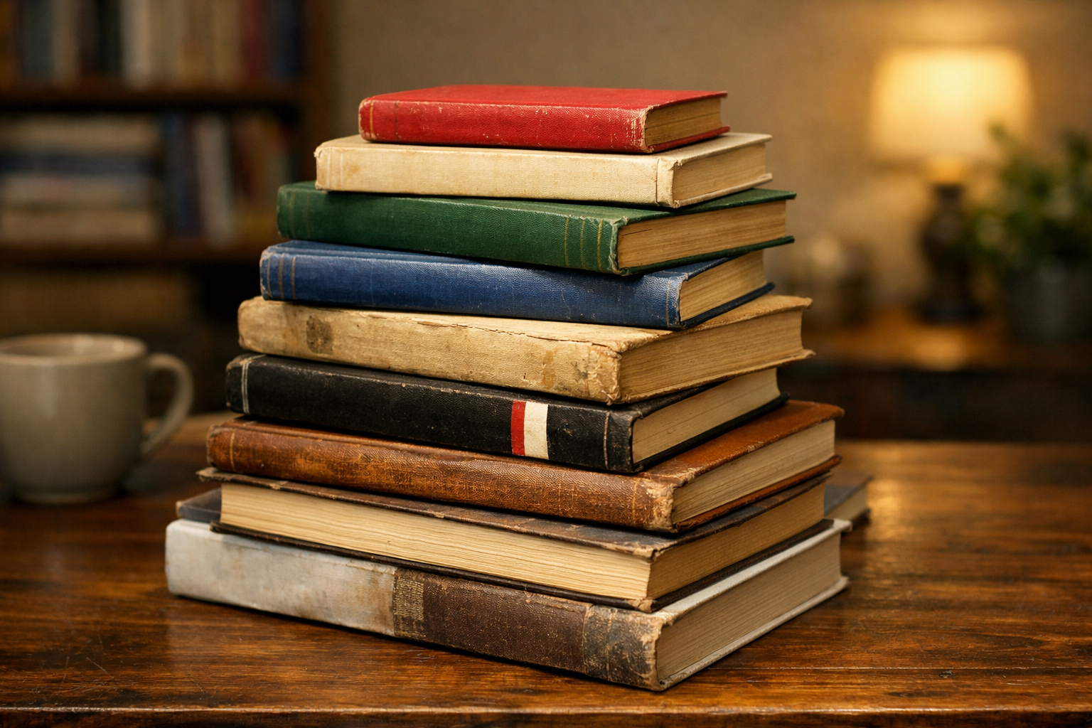 Book Pile on a Table