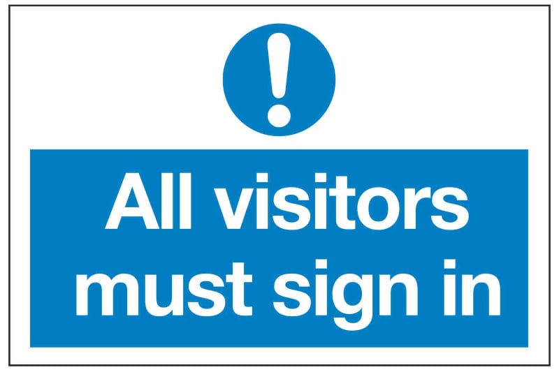 All visitors must sign in notice