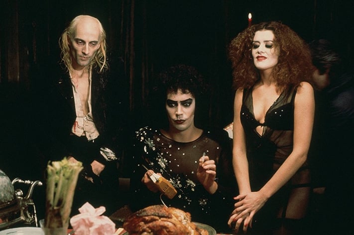 Il protagonista Frank-N-Further in una delle scene di The rocky Horror Picture Show