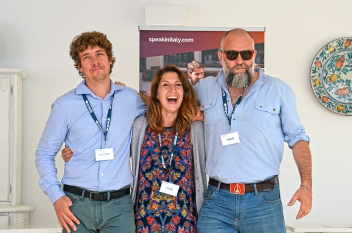Lo staff di Speak durante il programma in Puglia