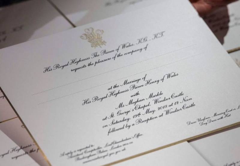 l'invito ufficiale del Royal Wedding tra Harry e Megan