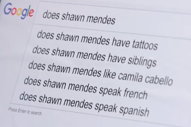 Shawn Mendes autocomplete