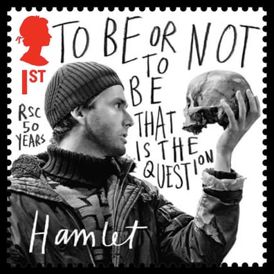 Francobollo "To be or not to be" dedicato al Hamlet di Shakespeare