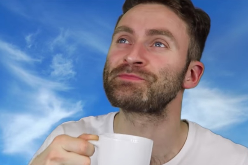 Tom drinking tea