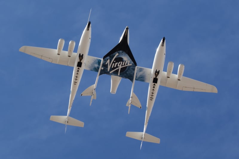 Virgin SpaceShipTwo in cielo durante un volo