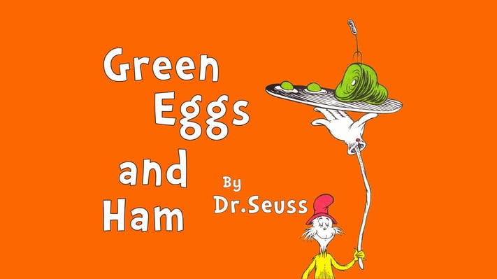 Green Eggs and Ham by Dr. Seuss, storie surreali utili per chi vuole imparare l'inglese